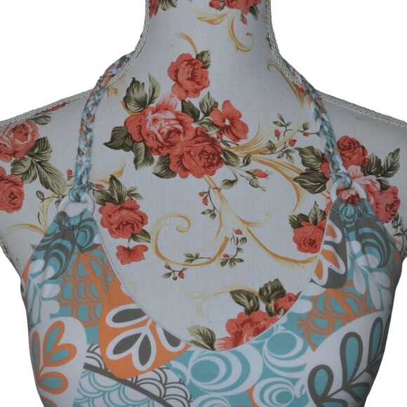 Tommy Bahama Sz S 60s Style Backless Bodycon Geometric Floral Dress Supima EUC - Picture 6 of 14